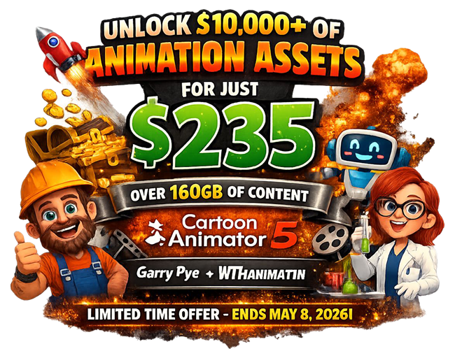 Only Cartoon Animator Users : Unlock $12,000+ of Animation Assets for Just $235